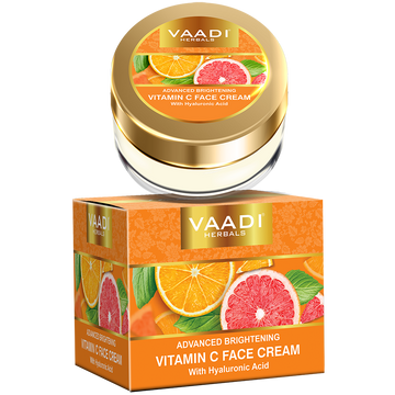 Organic Vitamin C Face Cream with Hyaluronic Acid (30 gms / 1.1 oz)